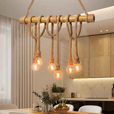 Akaylah 6 - Light Brown LED Kitchen Island Pendant