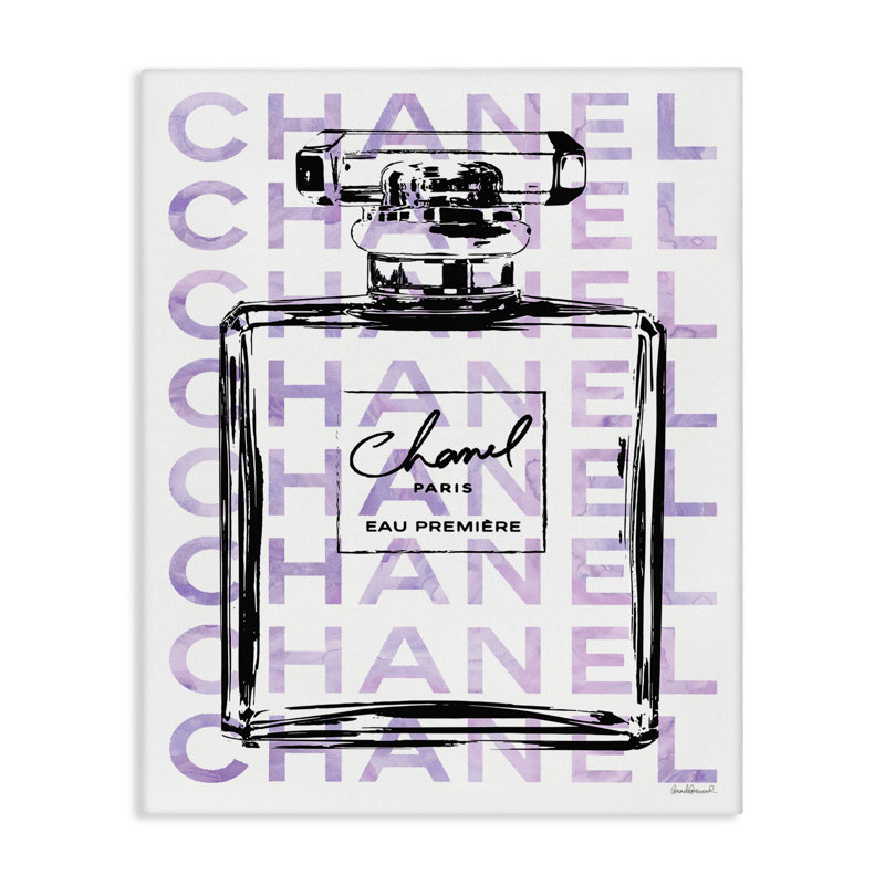 Glam Black Purple Perfume Bottle Designer Cosmetic, 20" H x 16" W