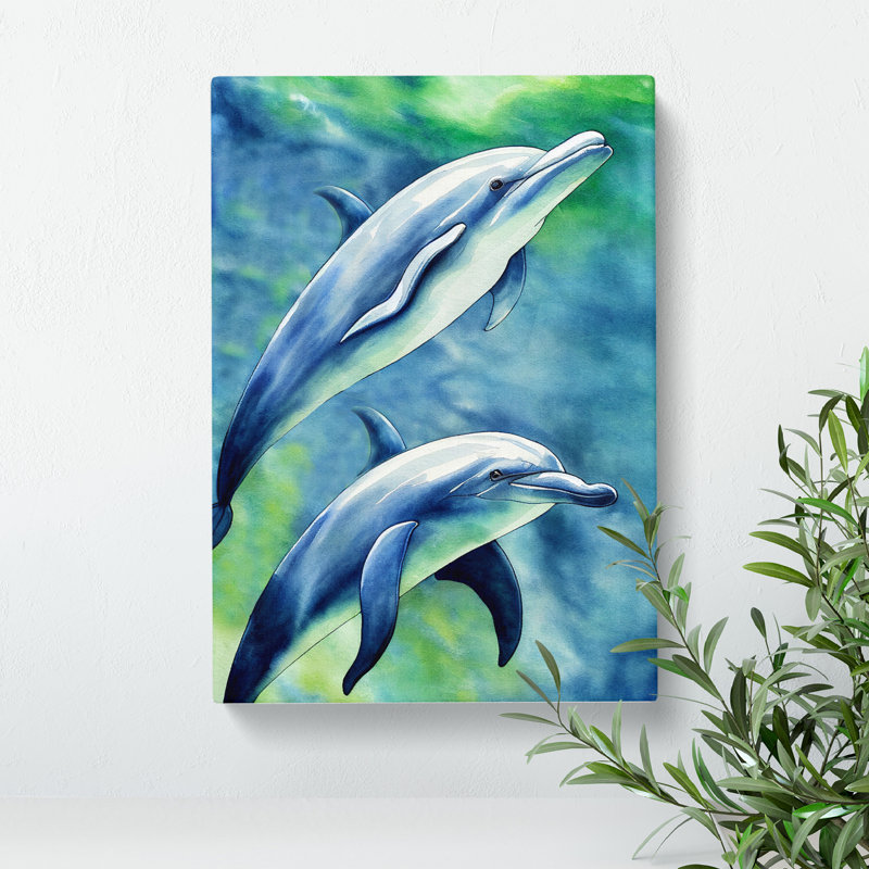 Pretty Dolphin - Wrapped Canvas, 50cm H x 35cm W x 3cm D
