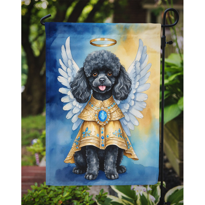 Drapeau de jardin caniche noir mon ange