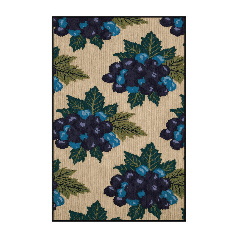 Washable Saskatoon Berry Fruits Area Rug, Rectangle 4' x 6'