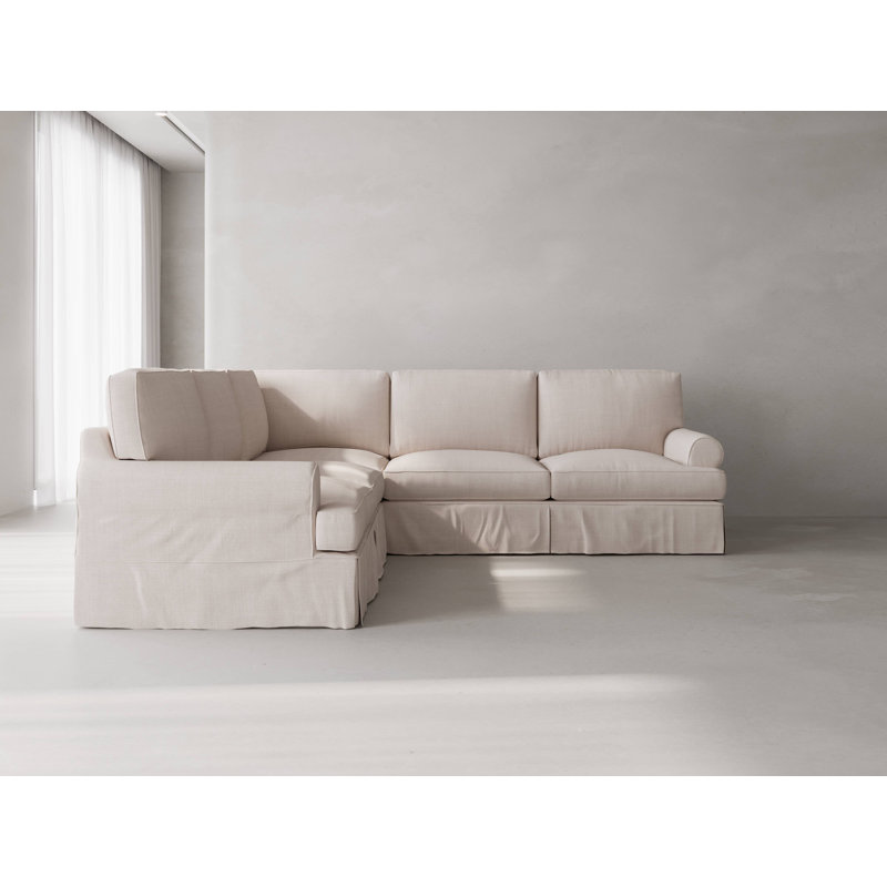 Canapé modulaire 3 L Studio, Mélange de polyester ivoire Nevis