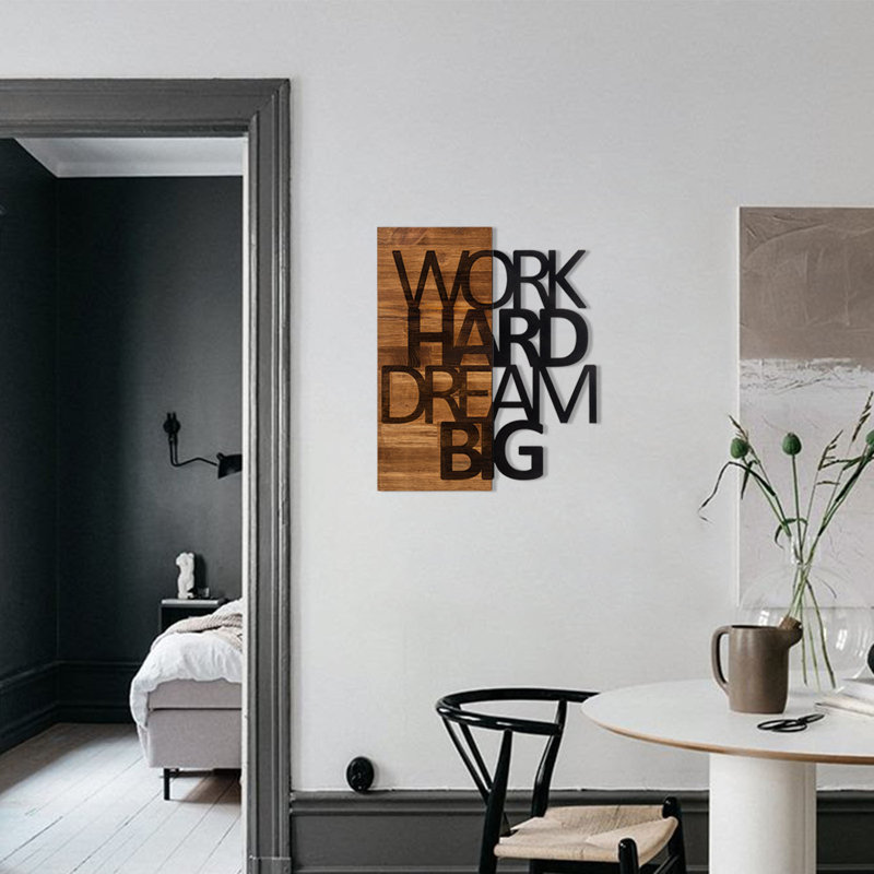 Decorative Wooden Wall Accessory, Black & Walnut, 18.9 x 22.8 inches | Sturdy 100% Metal Frame (Thickness: 0.05 inches) & 100% Wooden Backing (Thickness: 1.2 inches) | Perfect for Home Decor & Stylish Accent Wall