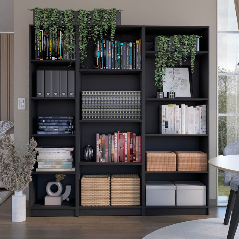 Black 3 Living Room Display Shelf : Bookcases For Showcasing Treasures Storage Solution Organization