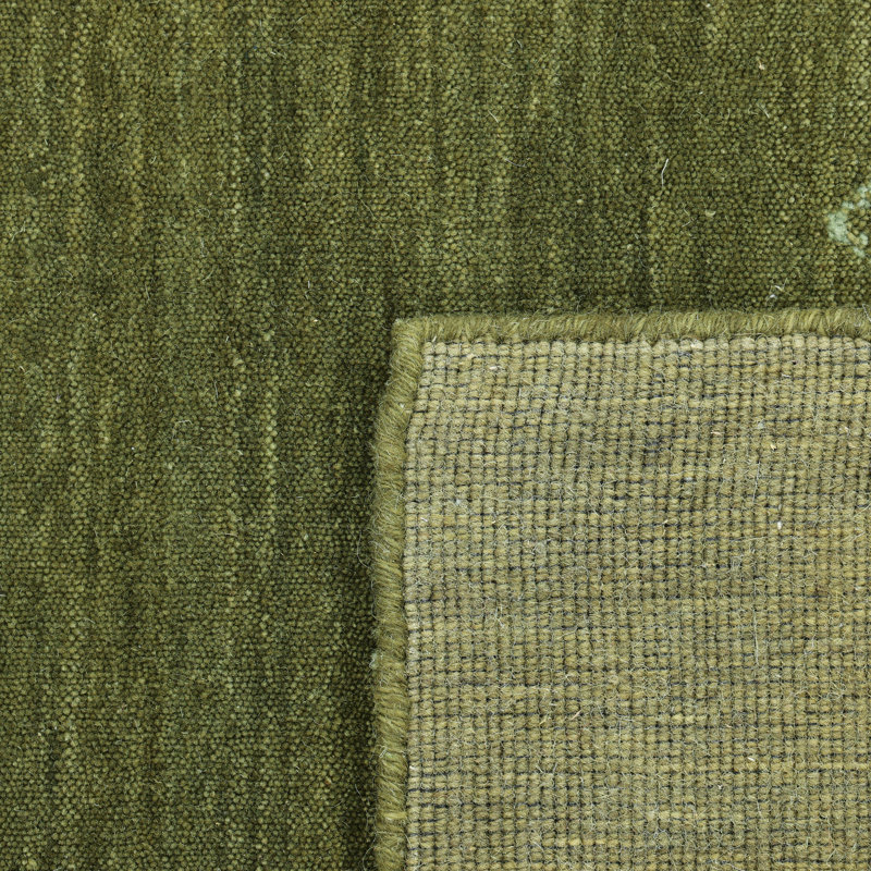 Simi Hand Knotted Cotton/Wool Southwestern Area Rug, Rectangle 5' x 8', Forest Green