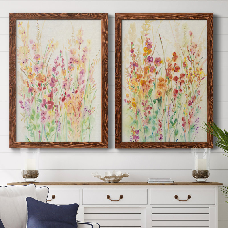 Brilliant Floral I, toile encadrée de qualité supérieure - prête à être accrochée, H 31,5 po x l 47 po x P 1,5 po