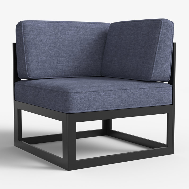 Fauteuil modulaire d'extérieur Layinsun, Marine, Noir