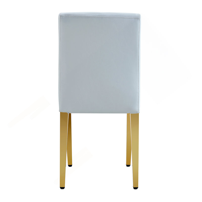 Quatre chaises de salle à manger en polyuréthane gris clair, simples et polyvalentes, confortables et accompagnées. Des chaises de salle à manger exquises et polyvalentes offrent une nouvelle expérience confortable. (Ensemble de 4)