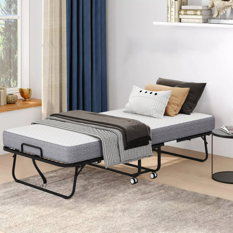 Lit pliant avec matelas Rollaway, 17.07" H x 46.07" W x 74.89" L