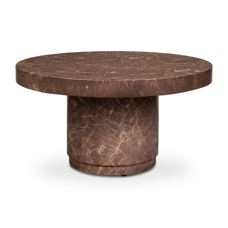 Table basse ronde en ciment 38 po Treso, Rouge bordeaux
