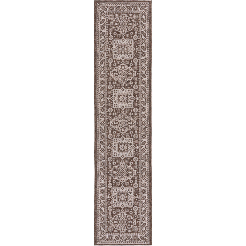 Outdoor Chand Area Rug Brown Color, Runner 2'7" x 12'