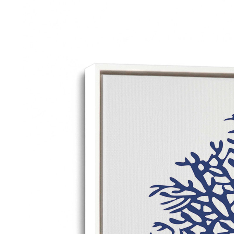 Impression sur toile «Marine Coral I» par Cindy Jacobs, L 20 po x H 20 po, Blanc, Toile avec cadre
