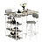 Kitchen Dining Table Set For 2,  Bar Table And Chairs Set With 3 Storage Shelves, Counter Height Pub Table With 2 PU Leather Upholstered Backrest Bar Stools For Small Space, Kitchen Island, Dining Room, Bar-86728954-86728900-86728898