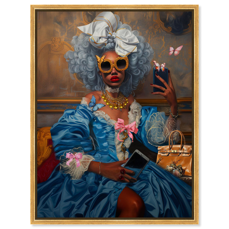 French Empress Issa Canvas People Print by Oliver Gal, 37"H x 31"W, Gold Frame