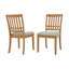 Ensemble de 2 chaises de salle à manger scandinaves modernes, dossier en bois courbé, siège rembourré en tissu, assemblage facile pour un usage domestique-341855278