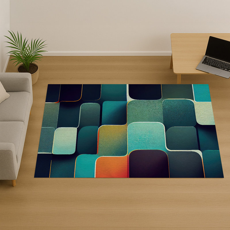 Geometric Area Rug, Rectangle 90 x 150 cm