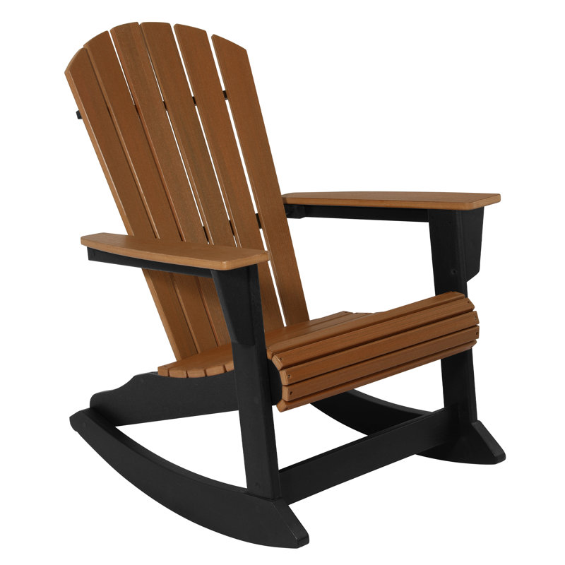 Chaise berçante Benno Adirondack, noire, Black/Antique Mahogany