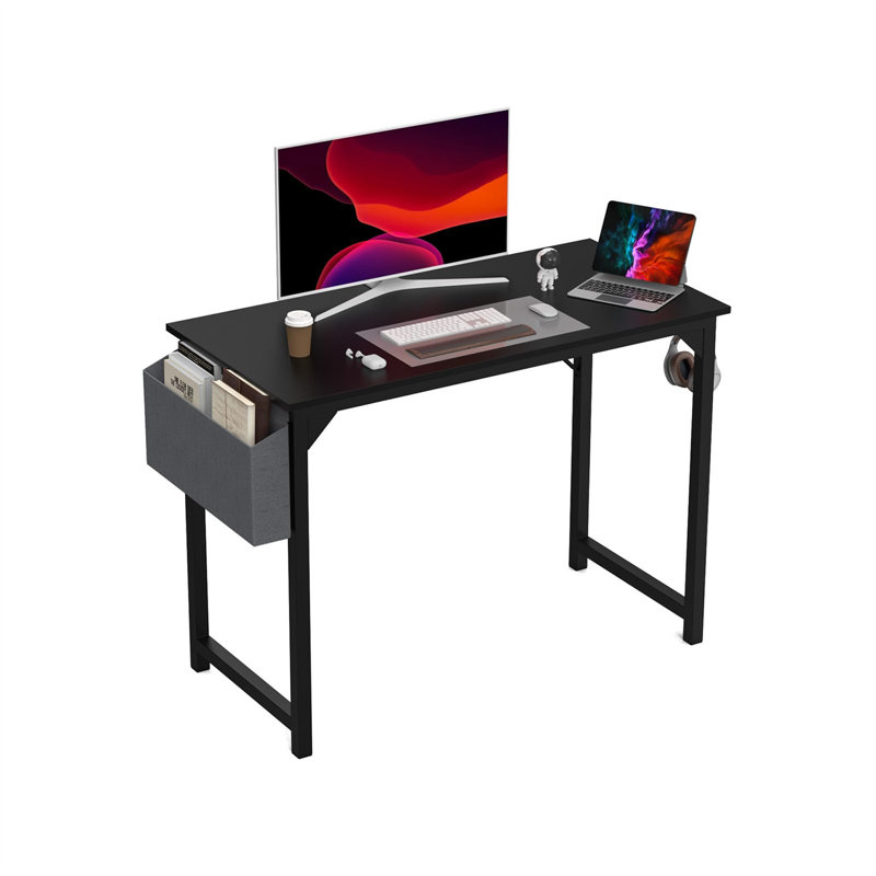 Bureau d'écriture Toygar, H 29,8 po x l 40 po x P 19,69 po, Noir / Noir