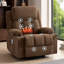 Fauteuil inclinable pivotant brun de 38 po avec massage et chaleur à 8 points, porte-gobelets, port USB, capacité de 350 lb-531550912