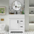Ensemble de meuble-lavabo simple 30 po avec plateau d'évier Breonica Shaunda, robinet en alliage de zinc, portes à fermeture en douceur