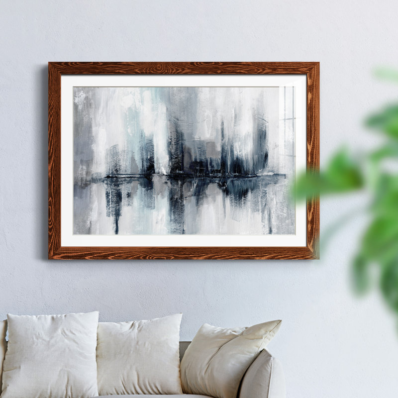 Indigo Harbor Lights - peinture encadrée, Cadre en érable, H 37,5 po x l 27,5 po x P 1,5 po
