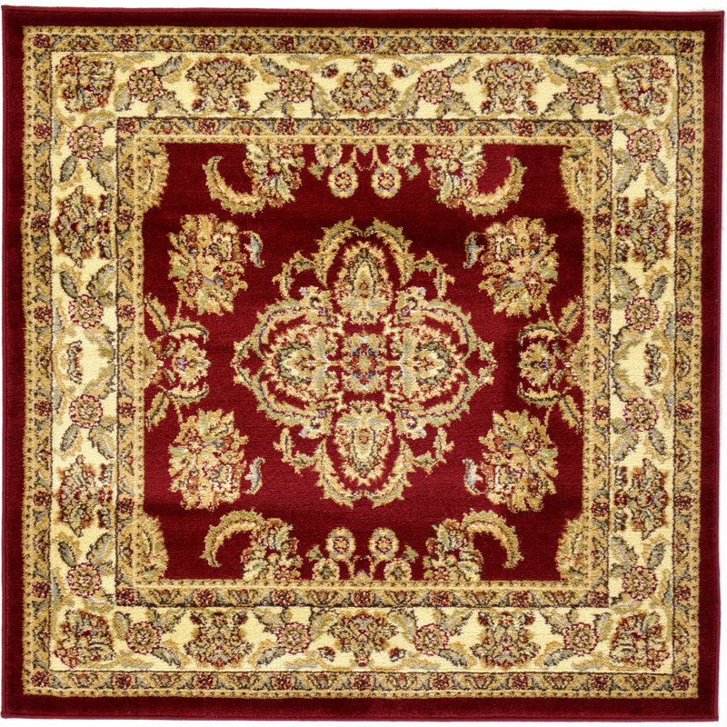 Tapis oriental beige / brique Niles, Carré 4 pi 1 po