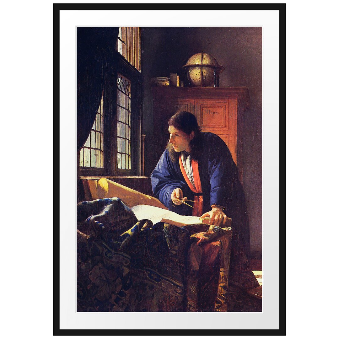 Gerahmter Kunstdruck The Geographer von Johannes Vermeer