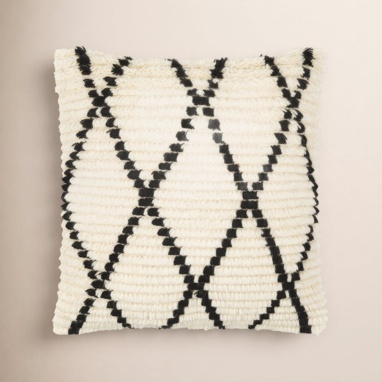 Cyan Geometric Wool Pillow Cover, 18" H x 18" W, No Fill
