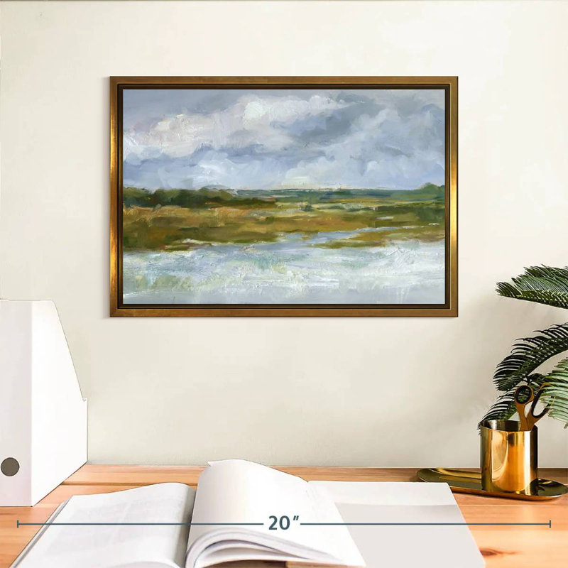 May Skies I, Cadre flottant doré, 13 po x 9 po