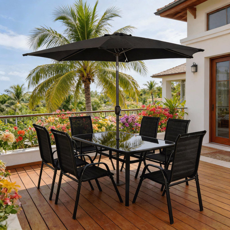 Ensemble de conversation d'extérieur, ensemble de table et chaises de salle à manger de patio, ensemble de mobilier de patio 8 pièces