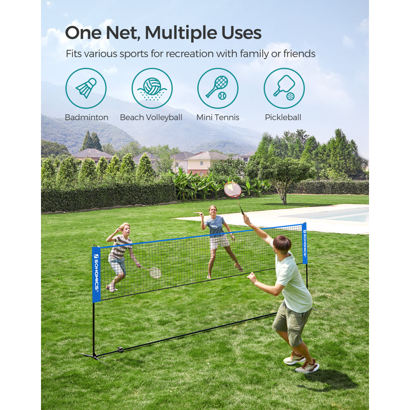 George Oliver Asellus Steel Football Net with Carrying Case, Blue