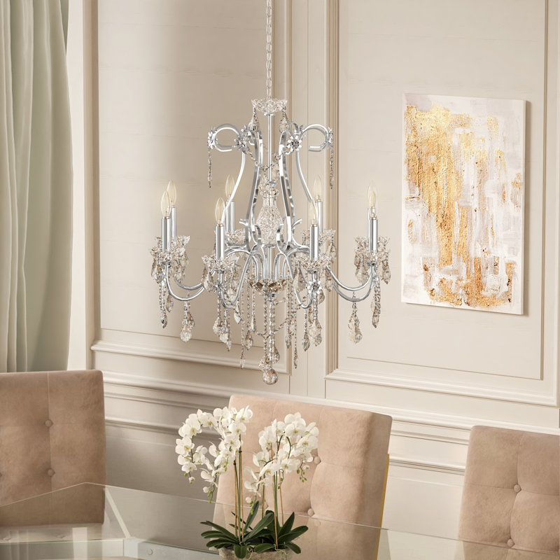 Dagmar 8-Light Dimmable Traditional Chandelier, Chrome