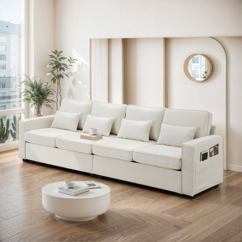 Canapé modulaire en tissu 4 places, Beige