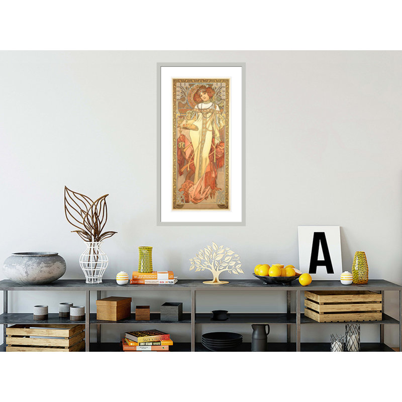 «The Seasons: Autumn (1900)» par Alphonse Mucha, impression giclée encadrée, 41.5" H x 22.53" W