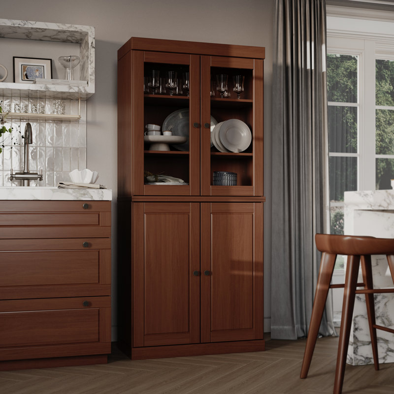 Armoire garde-manger 100% bois massif Kaniesha Palace Imports, Moka