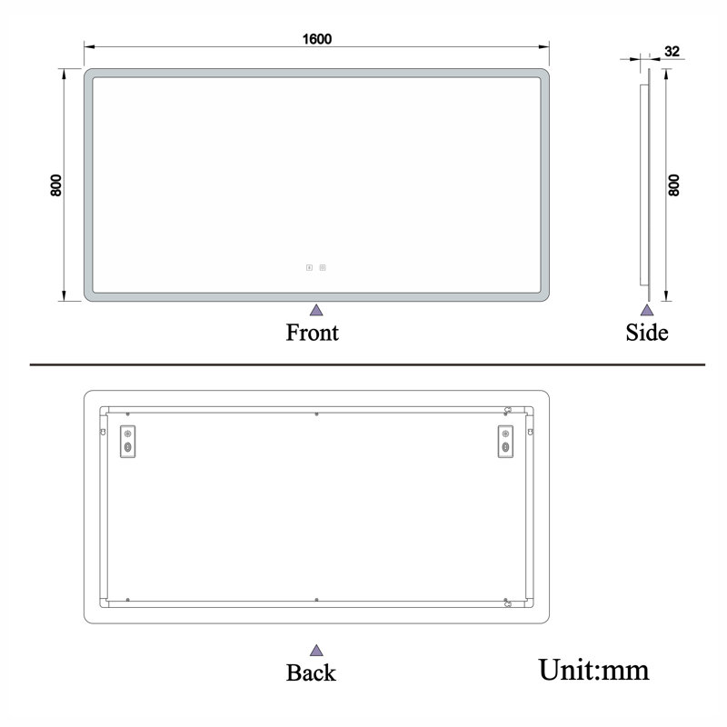 Ryne Rectangle Mirror, 80 cm x 160 cm