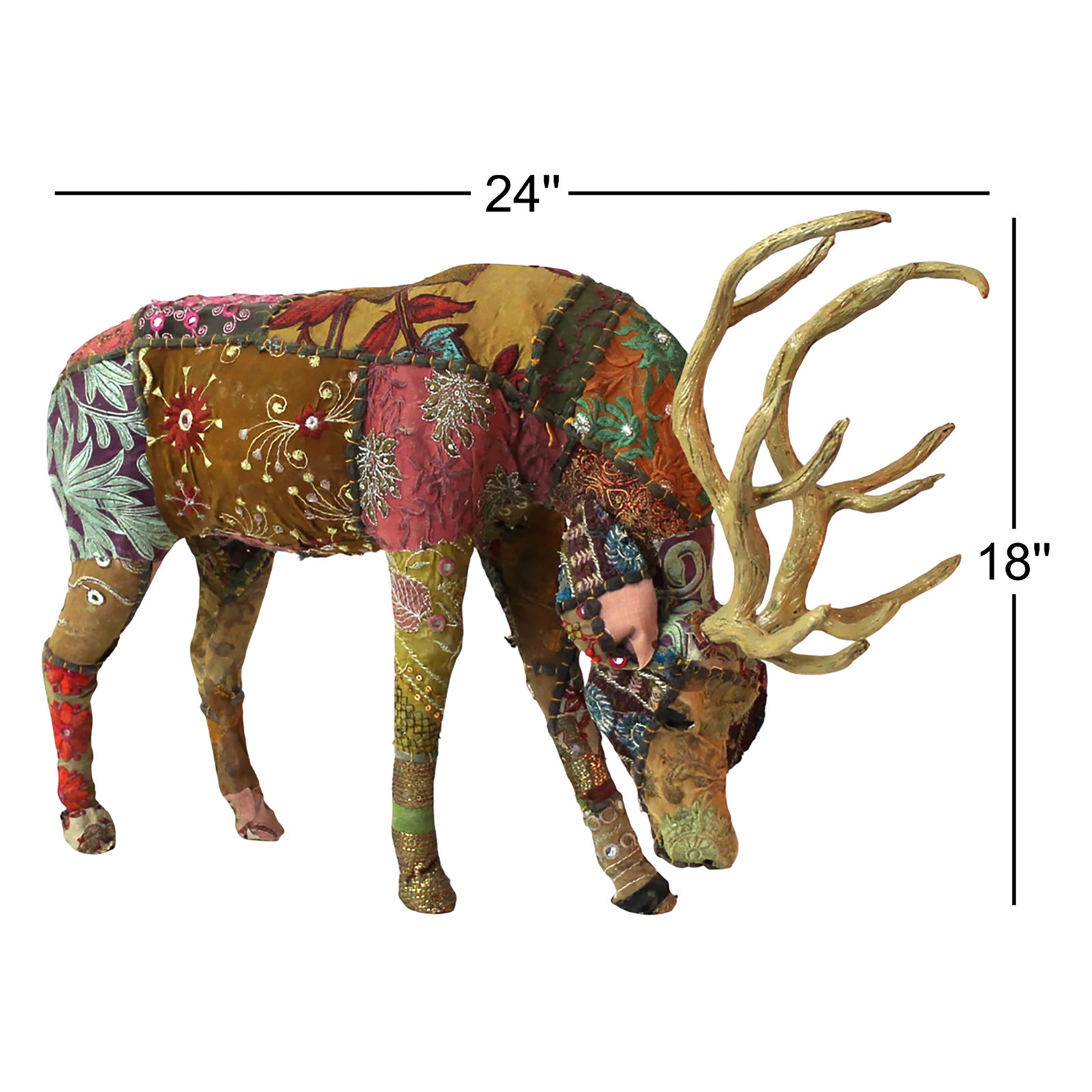 Grazing Forest Stag Figurine