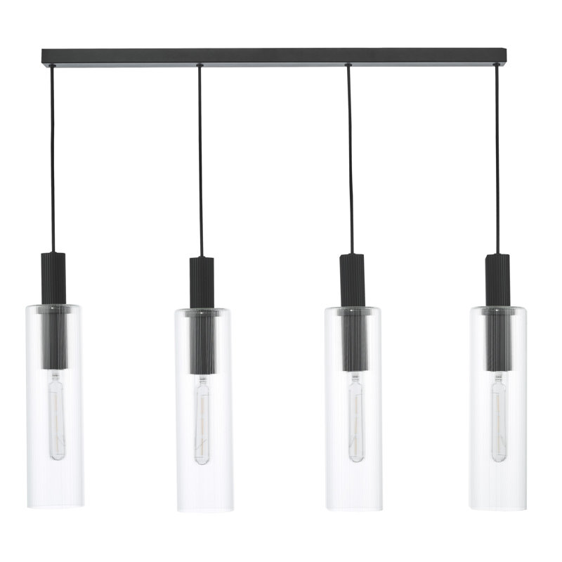 Courtund 4 - Light Pendant, Satin Black, Clear