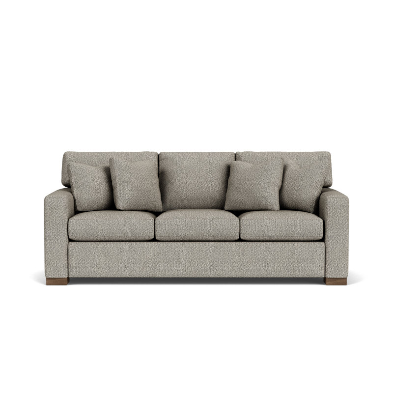 Canapé à accoudoirs carrés 83 po avec coussins réversibles, Polypropylène / oléfine gris foncé