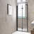 36 "X 72" Bifold Shower Door,  1/4"(6Mm)  Tempered Glass Aluminum Frame, Explosion Proof Film
