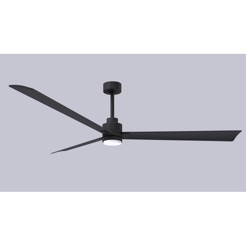 Ventilateur de plafond Alessandra, Noir mat, Noir mat, 72"