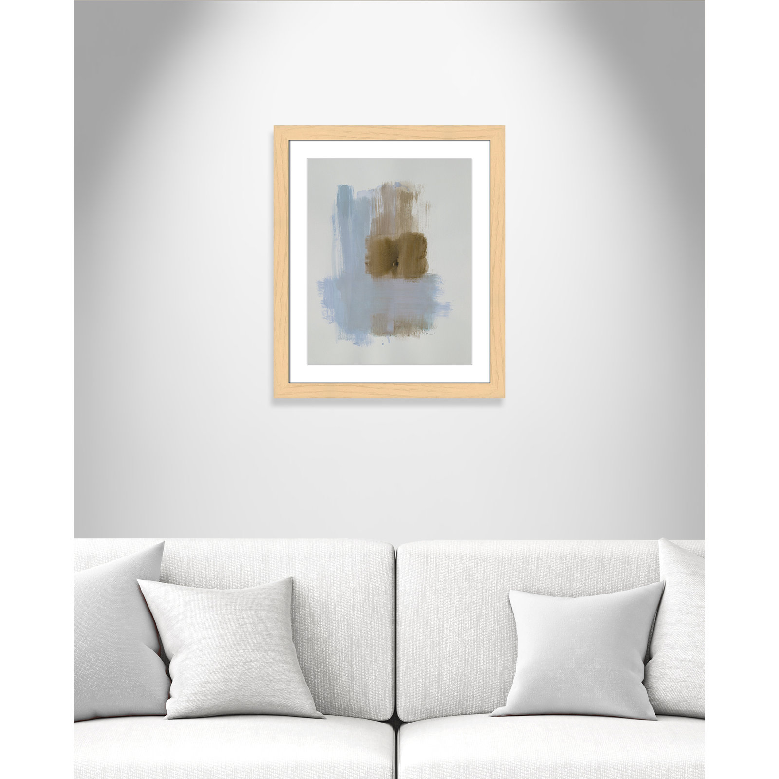 Esmeray "Powder Room Wash IV" Print, 27" H x 23" W x 1.25" D, Natural Cube Frame Matted