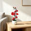 Décoration de table pour chambre à coucher : fleur artificielle blanche en soie, style osier, en pot, style Noël-2120763657