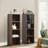 71" H 8-Tier Double-Decker  Multimedia Storage,  With Adjustable Shelves Narrow Bookcase-2054518572
