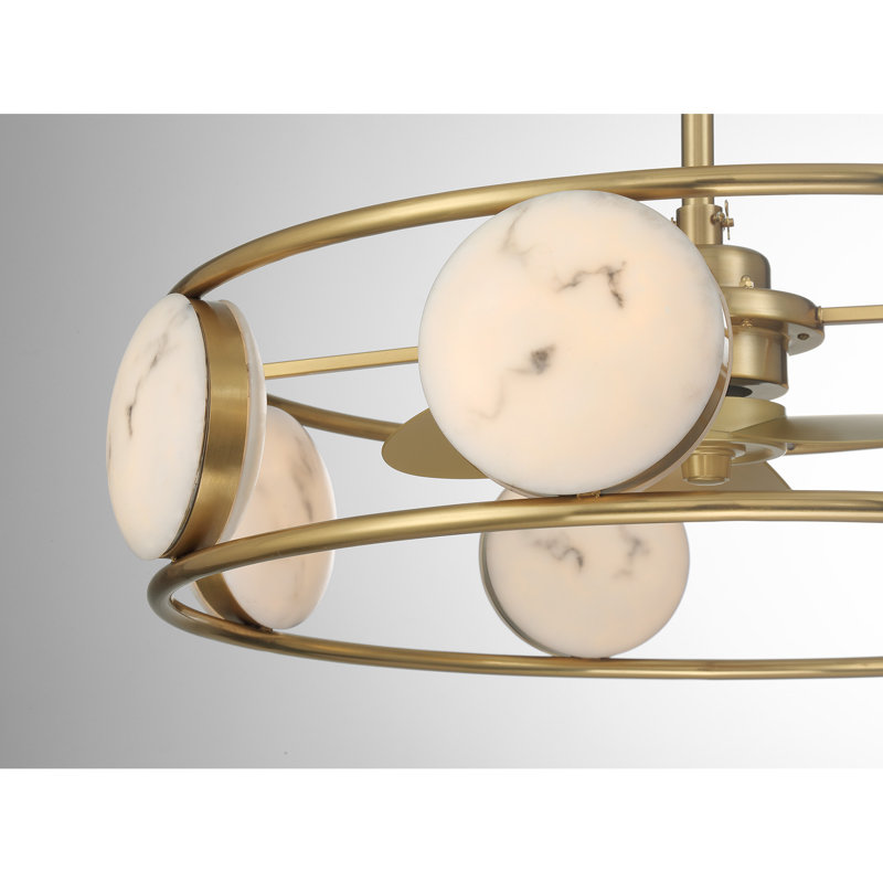 Ventilateur DEL D'Lier Castra en laiton chaud, Warm Brass