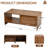 43.3'' W Mid Century Modern Rectangular Coffee Table With Storage And Sliding Door