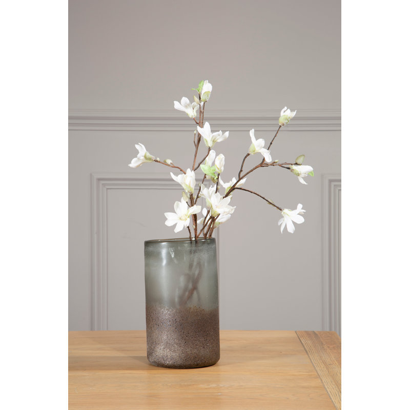 Chiara Glass Table Vase, Gray, 25cm H x 16cm W x 16cm D