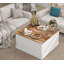 Table basse 31,5 "Farmhouse, table centrale carrée en bois avec plateau relevable articulé