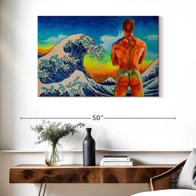 Bather With The Great Wave, 26" H x 39" W
