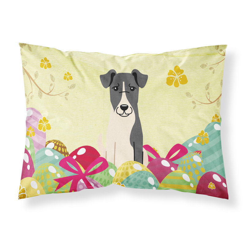 Taie d’oreiller œufs de pâques, Fox terrier au poil lisse